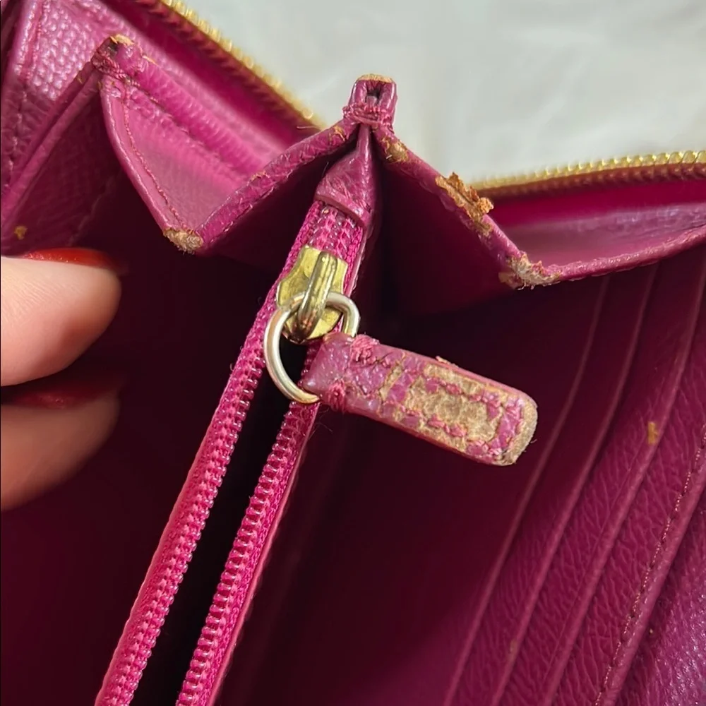 Coach Brown and Pink Signature Canvas Wallet